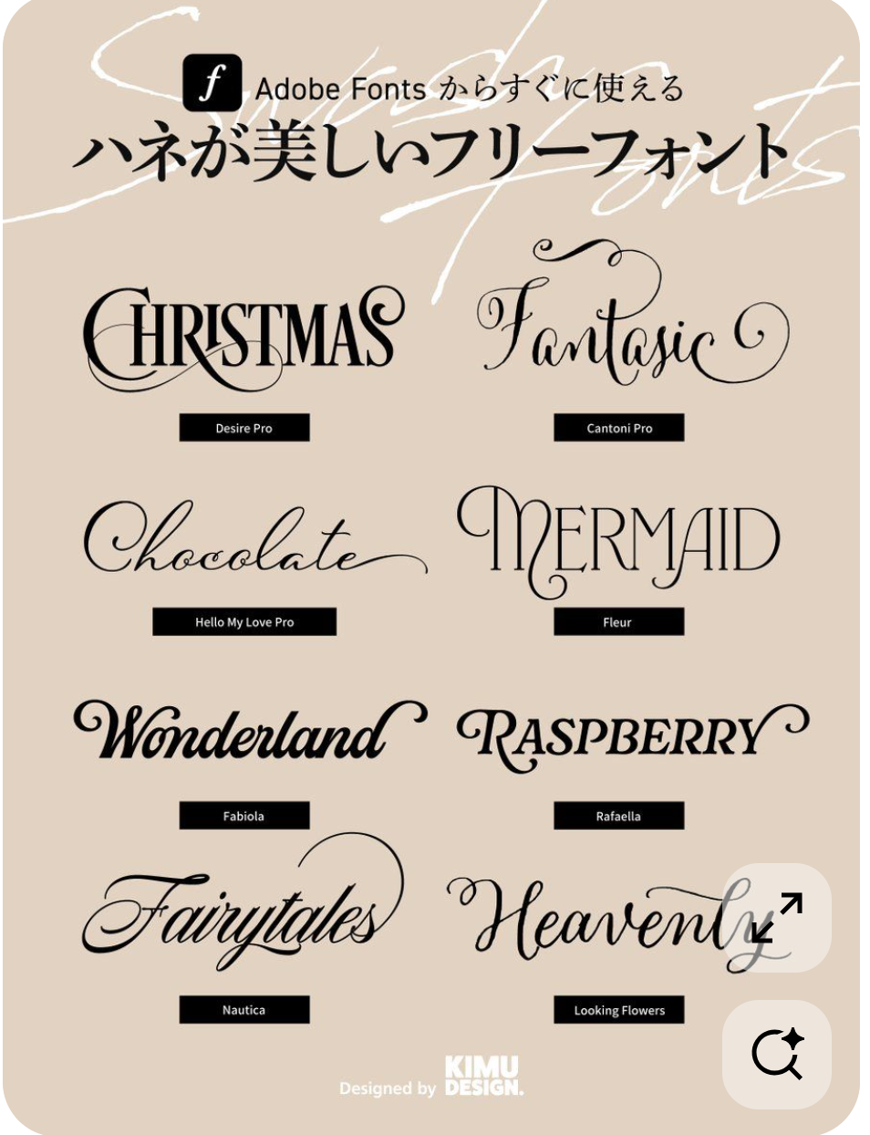 はねが美しい流れるフォント